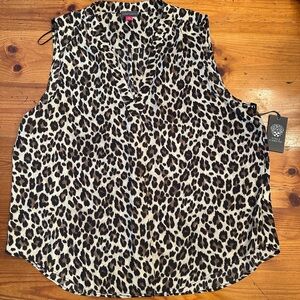 Cabi Leopard Print Sleeveless Top